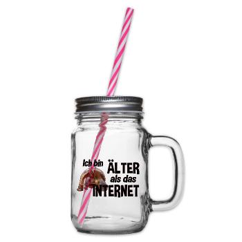 Ich bin älter als das Internet - Schildkröte - Henkelglas mit Schraubdeckel - Klar - Rechts