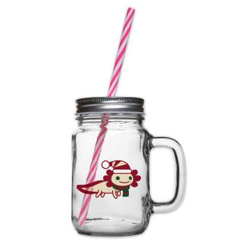 Axolotl Weihnachten Clipart - Henkelglas mit Schraubdeckel - Klar - Rechts