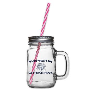 Mama macht die weltbeste Pizza - Pizzabäckerin - Henkelglas mit Schraubdeckel - Klar - Rechts