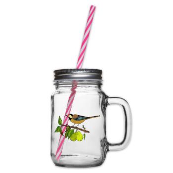 Bunter Vogel - Henkelglas mit Schraubdeckel - Klar - Rechts