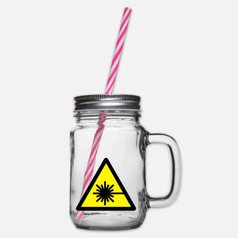 caution_laser_beam_2c - Henkelglas mit Schraubdeckel - Klar