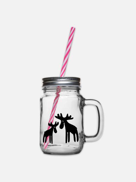 Rentier - Henkelglas mit Schraubdeckel - Klar