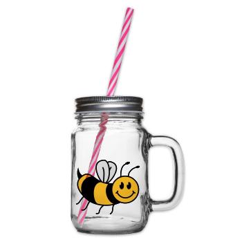 Niedliche Süße Kleine Biene - Henkelglas mit Schraubdeckel - Klar - Rechts