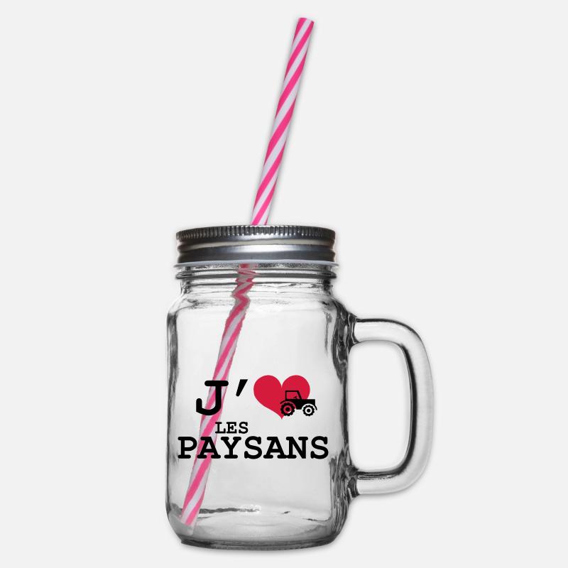 J'aime les Paysans - Bocal à boisson - transparent