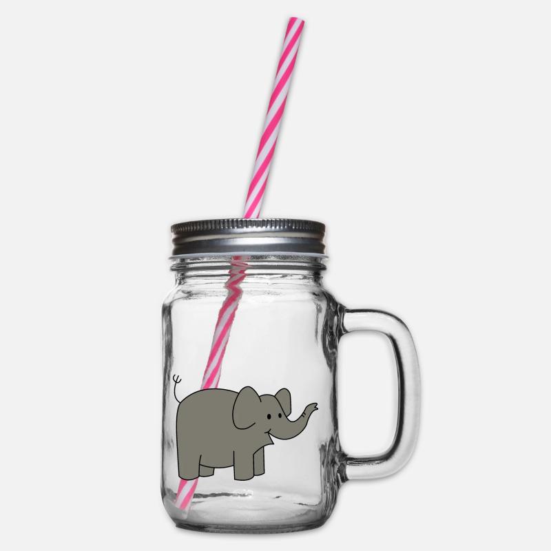 Elefant - Henkelglas mit Schraubdeckel - Klar