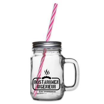 Grillsprüche-Design Röstaromeningenieur - Henkelglas mit Schraubdeckel - Klar - Rechts