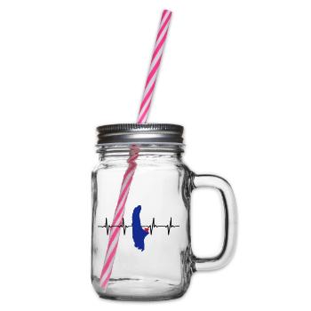 Heartbeat Ammersee 3 colors - Glass jar with handle and screw cap - clear - Right