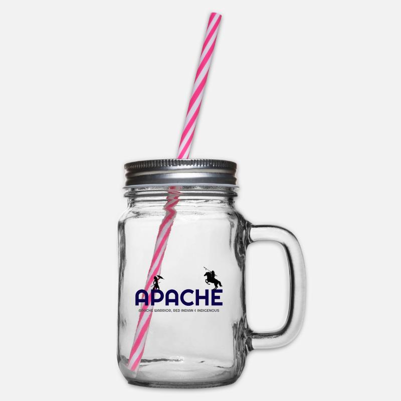Alles über Apache, Apache Indian, Apache hoodies, A - Henkelglas mit Schraubdeckel - Klar