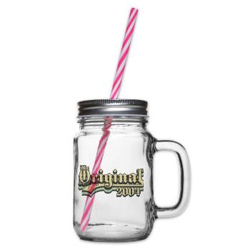 Born in 2004 the original - Glass jar with handle and screw cap - clear - Right