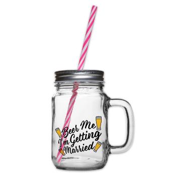Beer Me Getting Married - Glass jar with handle and screw cap - clear - Right