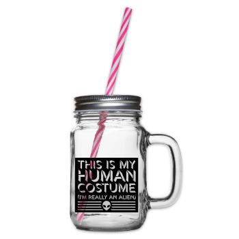 Citation extraterrestre de costume humain - Bocal à boisson - transparent - Droite