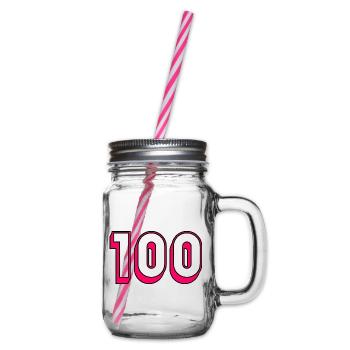 100. 100 JAHRE. 100-jähriges Jubiläum. GEBURTSTAG 100 - Henkelglas mit Schraubdeckel - Klar - Rechts