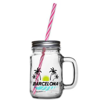 barcelona - Henkelglas mit Schraubdeckel - Klar - Rechts