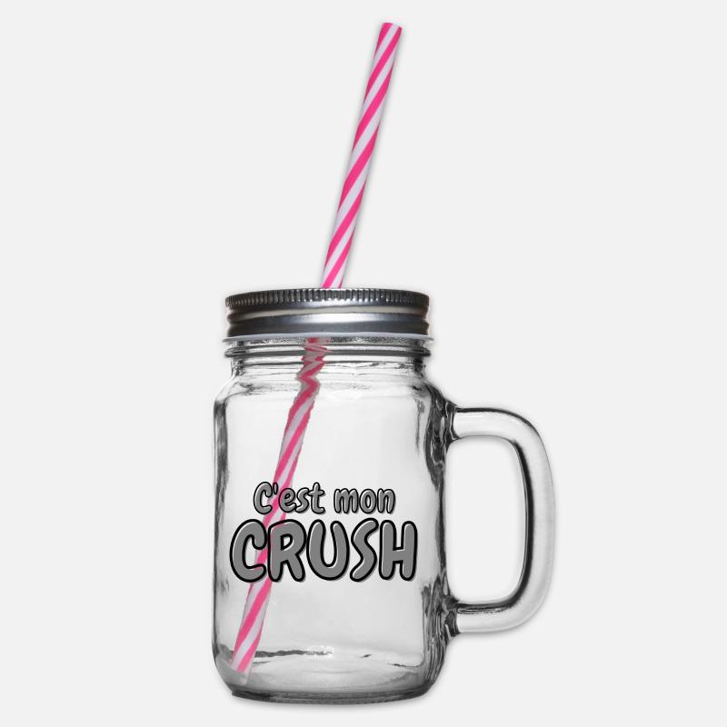 C'est mon crush, crush, béguin - Bocal à boisson - transparent