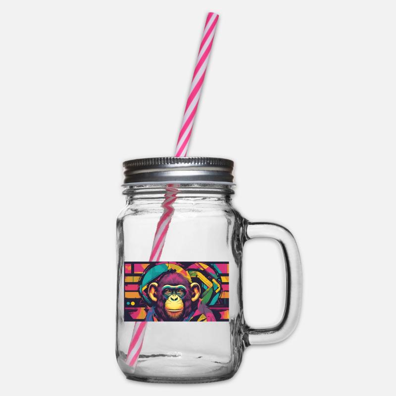 Chimpanzé Pop Art - Bocal à boisson - transparent