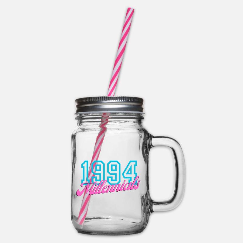 1994 Millennials Retro Datum Design - Henkelglas mit Schraubdeckel - Klar