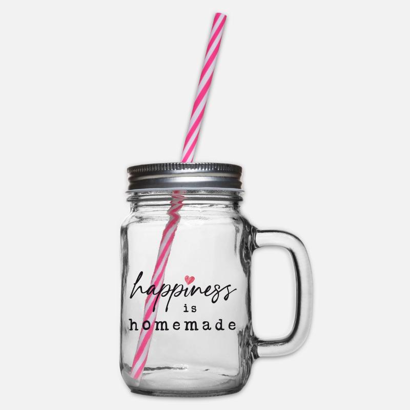 Happiness is Homemade - Henkelglas mit Schraubdeckel - Klar