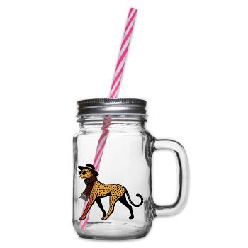 Leoparden-Chic - Henkelglas mit Schraubdeckel - Klar - Rechts