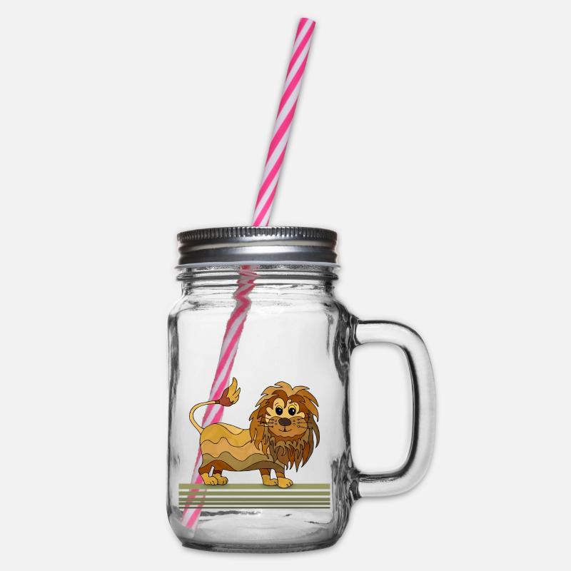 Löwe - Henkelglas mit Schraubdeckel - Klar