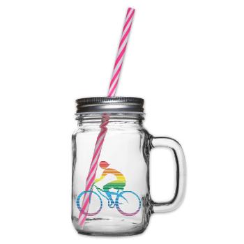 Cyclist - Glass jar with handle and screw cap - clear - Right