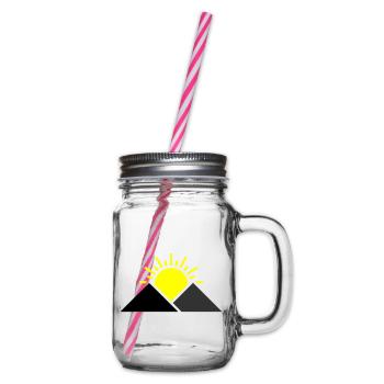 Sun Mountains Landscape - Glass jar with handle and screw cap - clear - Right