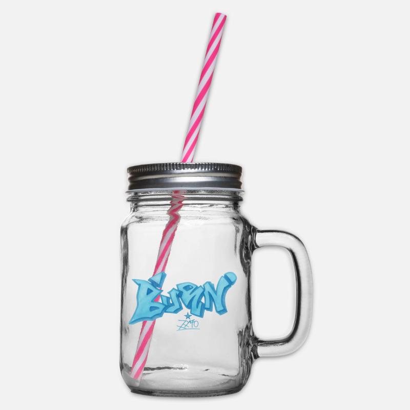 Style graffiti bleu Bevin - Bocal à boisson - transparent