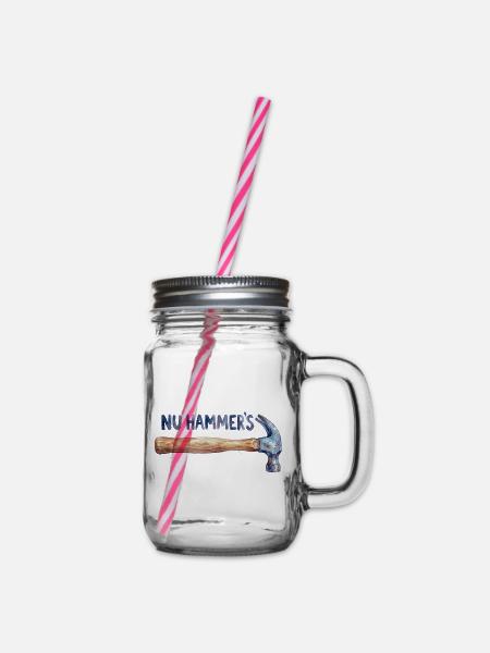 Aquarell Hammer - Nu Hammer's - Henkelglas mit Schraubdeckel - Klar