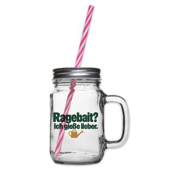 Ragebait? Ich gieße lieber. Pflanzenhumor - Henkelglas mit Schraubdeckel - Klar - Rechts