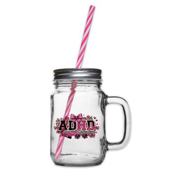 ADHD Diva Distractions in Pink Leopard - Henkelglas mit Schraubdeckel - Klar - Rechts