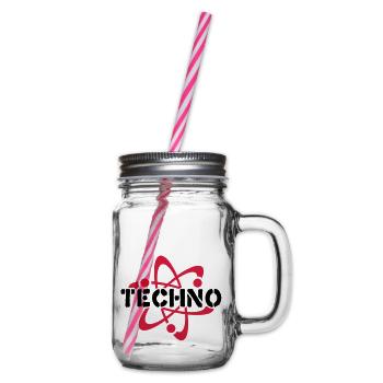 Techno__V003 - Henkelglas mit Schraubdeckel - Klar - Rechts