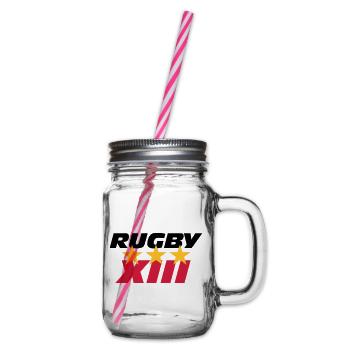 Rugby XIII - Glass jar with handle and screw cap - clear - Right