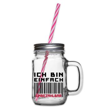 Unbezahlbar (Barcode) - Henkelglas mit Schraubdeckel - Klar - Rechts