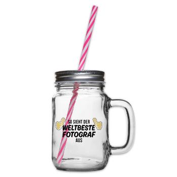 der weltbeste fotograf - Henkelglas mit Schraubdeckel - Klar - Rechts