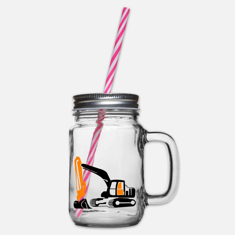 Bagger - Henkelglas mit Schraubdeckel - Klar