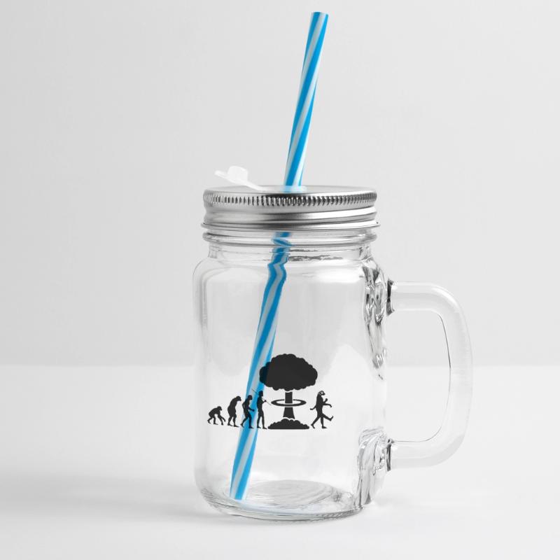 Radioactive evolution Glass jar with handle and screw cap