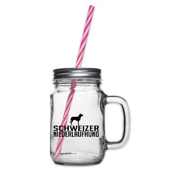 Schweizer Niederlaufhund Hunderasse Hund Hunde - Henkelglas mit Schraubdeckel - Klar - Rechts