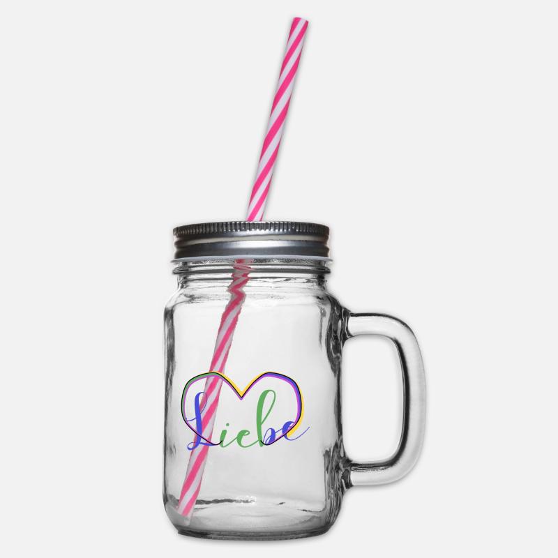 Liebe - Henkelglas mit Schraubdeckel - Klar