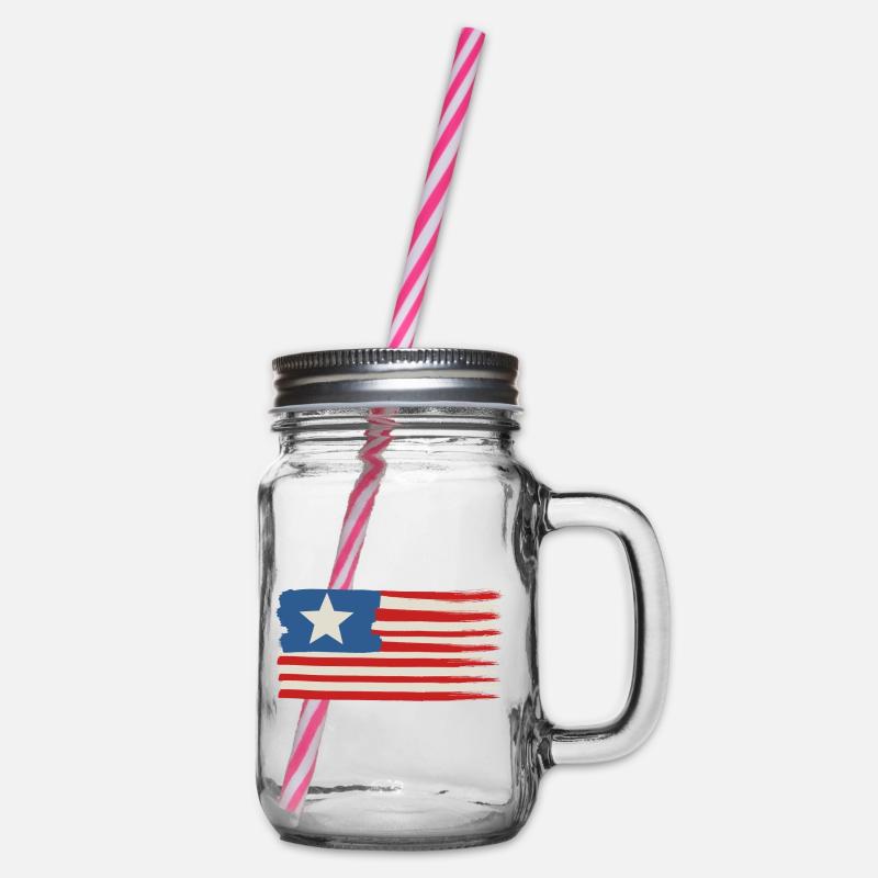 Une étoile Drapeau des États-Unis - Bocal à boisson - transparent