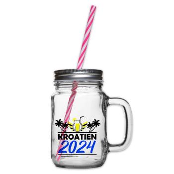 Croatia 2024 - Glass jar with handle and screw cap - clear - Right