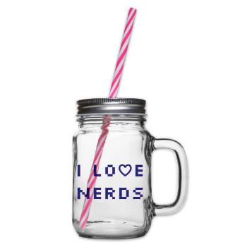 J’adore les nerds - Bocal à boisson - transparent - Droite