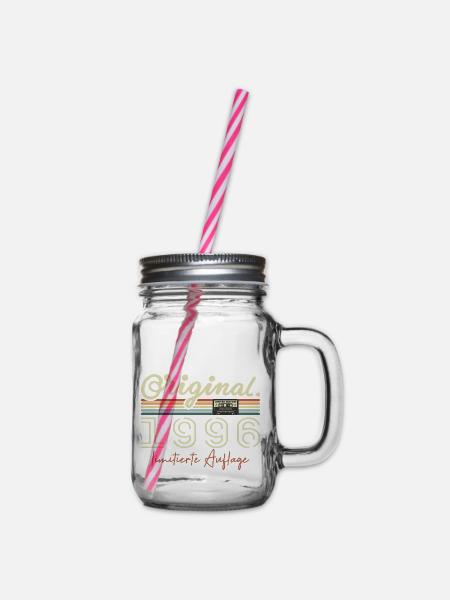 Original 1996 Vintage 1996 Geburtstag Retro 1996 - Henkelglas mit Schraubdeckel - Klar