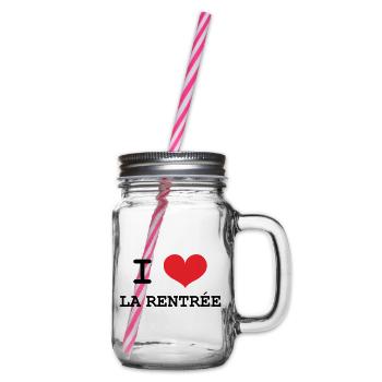 J'aime la Rentrée : Motif Scolaire Sortie de Class - Bocal à boisson - transparent - Droite