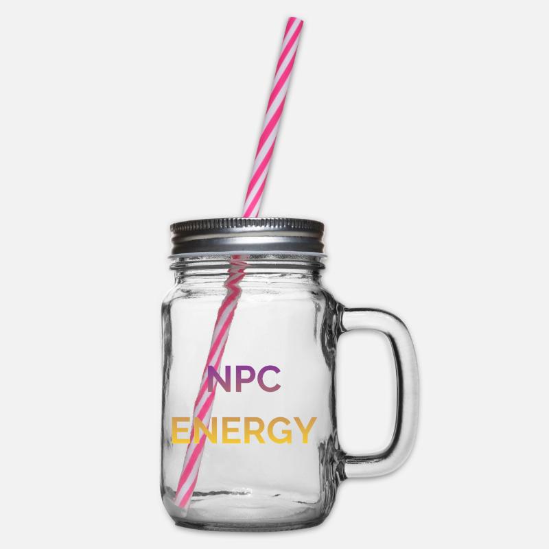 NPC Energie Gradient Logo - Henkelglas mit Schraubdeckel - Klar
