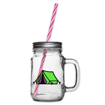 Festival Zelt Camping Icon - Henkelglas mit Schraubdeckel - Klar - Rechts