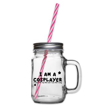 I am a Cosplayer - Glass jar with handle and screw cap - clear - Right