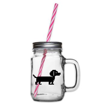 Teckel Teckel Pixel Art rétro - Bocal à boisson - transparent - Droite