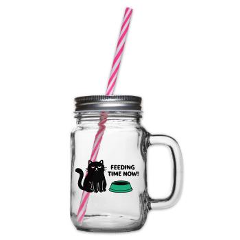 Boese Katze Schriftzug - Henkelglas mit Schraubdeckel - Klar - Rechts
