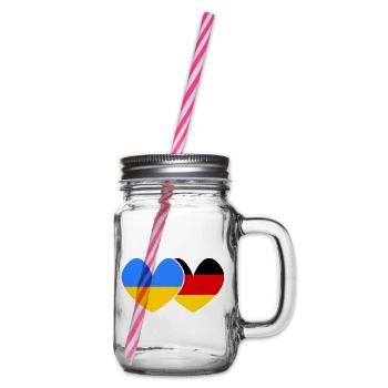 Ukraine Deutschland Freundschaft  - Henkelglas mit Schraubdeckel - Klar - Rechts
