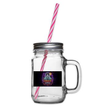 Grave Gamers Neon Skull - Henkelglas mit Schraubdeckel - Klar - Rechts