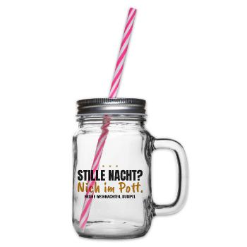 Stille Nacht? Nich im Pott. Weihnachten - Henkelglas mit Schraubdeckel - Klar - Rechts